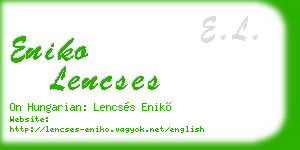 eniko lencses business card