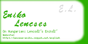 eniko lencses business card